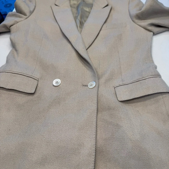 Adagio Women’s Double Breasted Blazer Wool & Silk Size 8 Tan - Picture 8 of 12